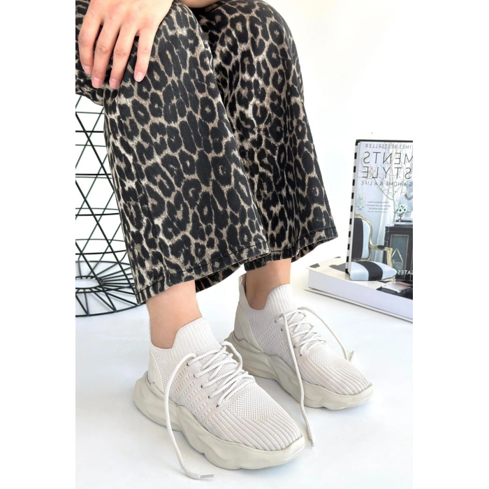 Henta Bej Triko Bağcıklı Spor Ayakkabı - Lisinya