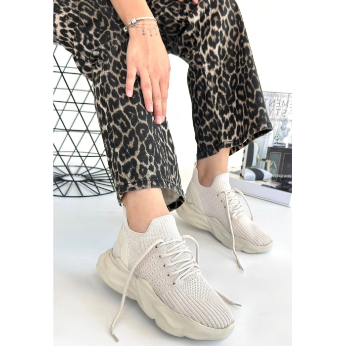 Henta Bej Triko Bağcıklı Spor Ayakkabı - Lisinya