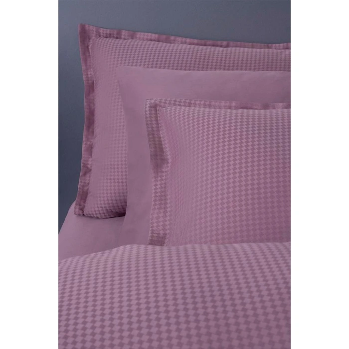 Jakarlı Saten Çift Kişilik Nev Takımı Dıamond Puce