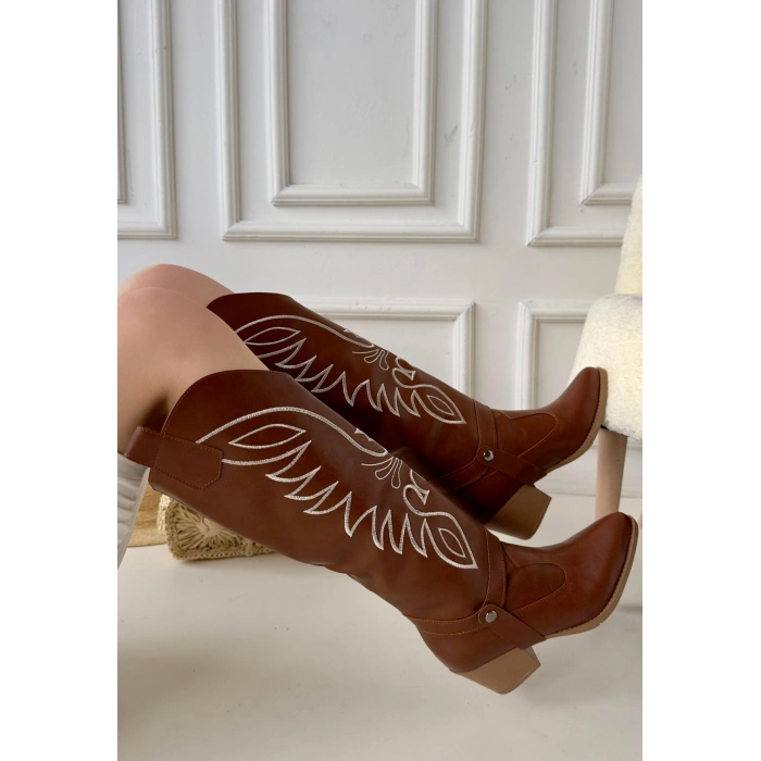 Jilla Taba Cilt Tak Çıkar Topuklu Bot Ve Çizme - Lisinya