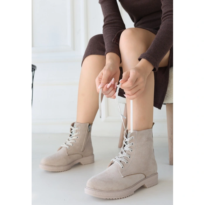 Kolly Bej Süet Bağcıklı Bot - Lisinya