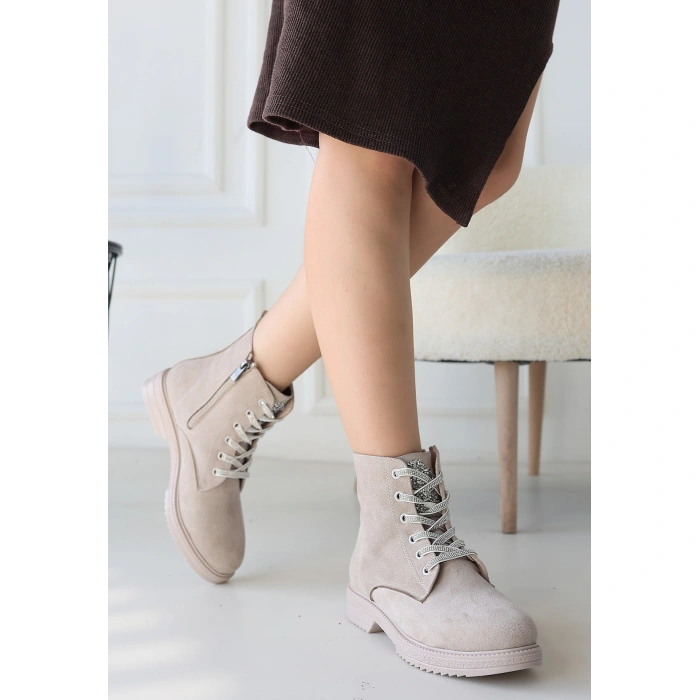 Kolly Bej Süet Bağcıklı Bot - Lisinya