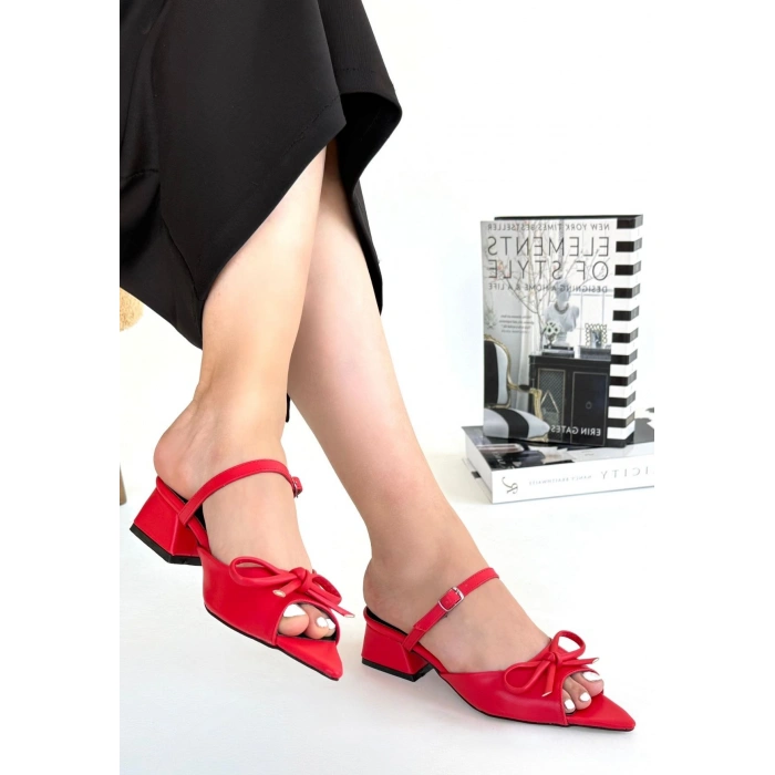 Lotta Kırmızı Cilt Topuklu Ayakkabı - Lisinya