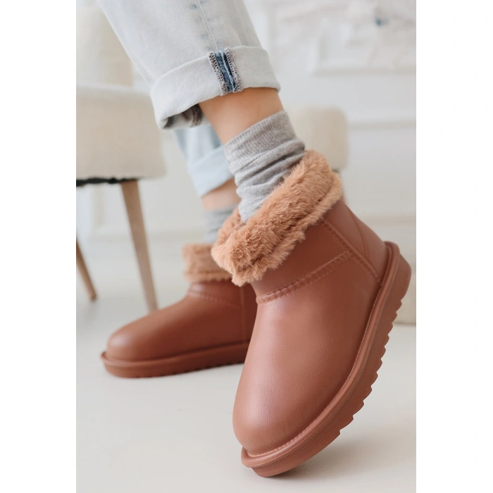 Mordi Taba Oval Burunlu Su Geçirmez İçi Kürklü  Bot - Lisinya