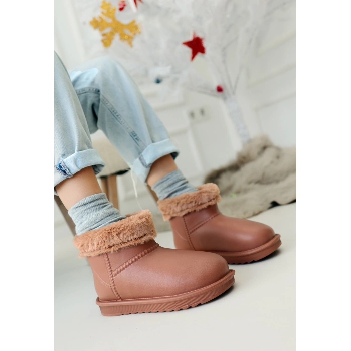 Mordi Taba Oval Burunlu Su Geçirmez İçi Kürklü  Bot - Lisinya