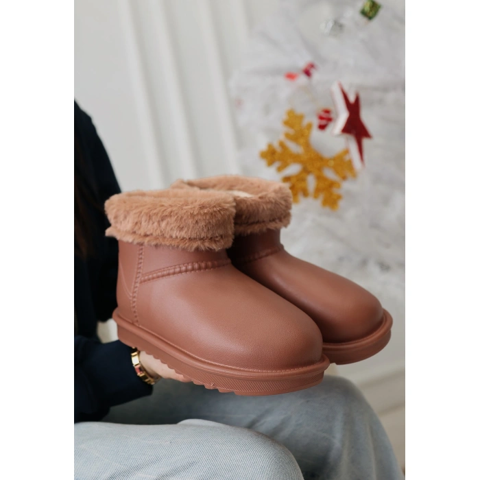 Mordi Taba Oval Burunlu Su Geçirmez İçi Kürklü  Bot - Lisinya