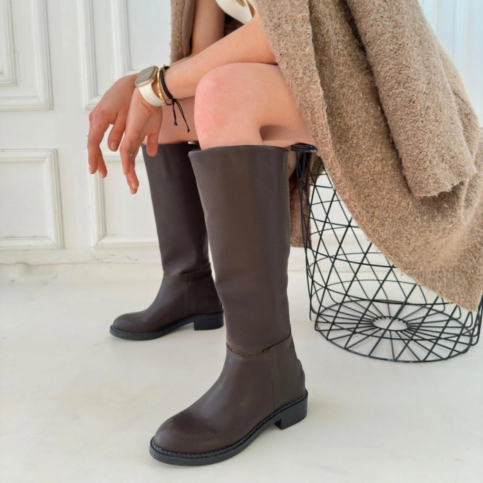 Muay Kahverengi Cilt Çizme - Lisinya