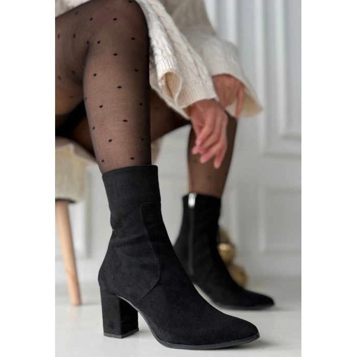 Noort Siyah Süet Topuklu Bot - Lisinya