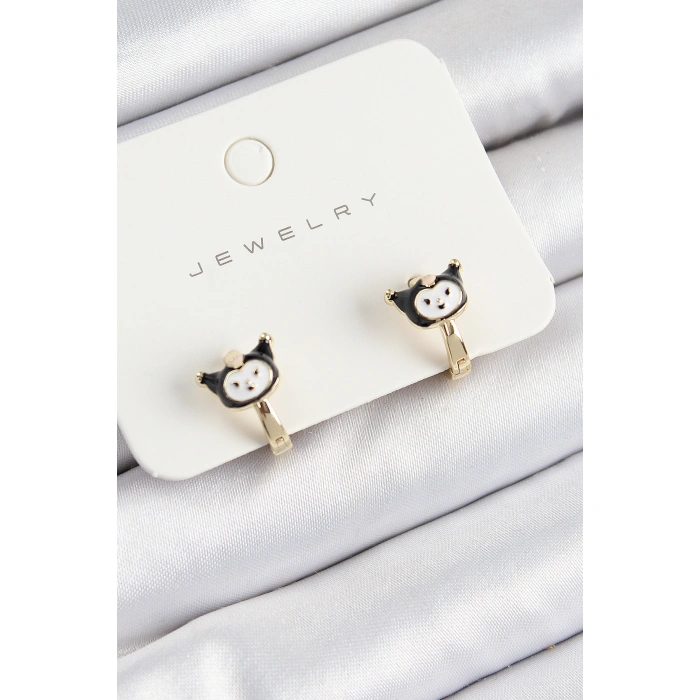 Pirinç Kuromi Model Gold Renk Çocuk Küpe - Lisinya