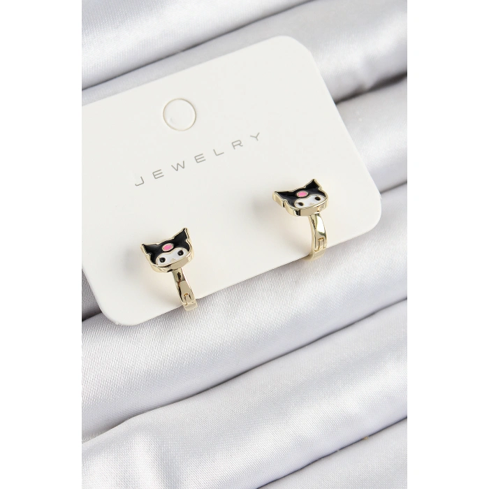 Pirinç Kuromi Model Gold Renk Çocuk Küpe - Lisinya