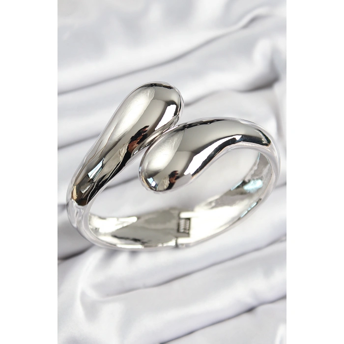 Pirinç Sarmal Model Gümüş Renk Kadın Kelepçe - Lisinya