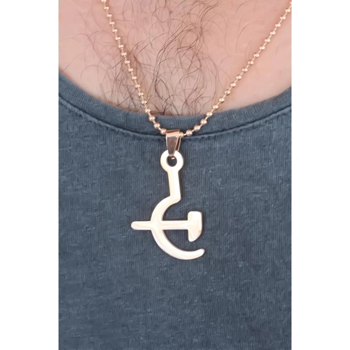 Rose Renk Metal Orak ve Balta Figürlü Erkek Kolye - Lisinya