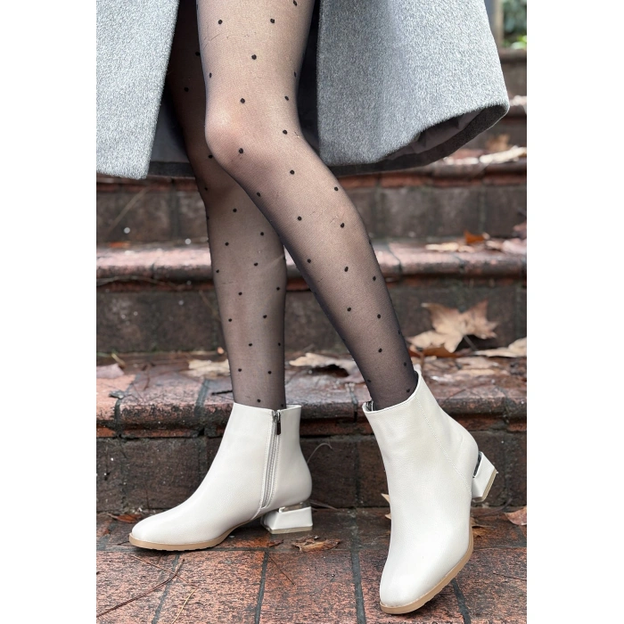 Tonti Bej Cilt Topuklu Bot - Lisinya