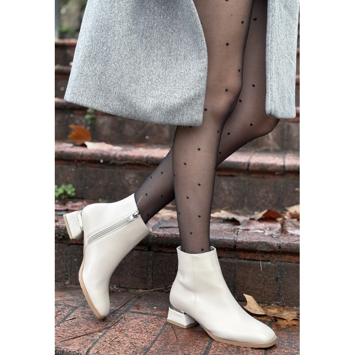 Tonti Bej Cilt Topuklu Bot - Lisinya