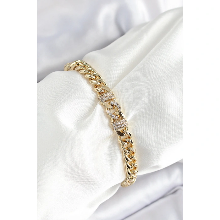 Xuping Pirinç Klasik Zincir Model Gold Renk Kadın Bileklik - Lisinya