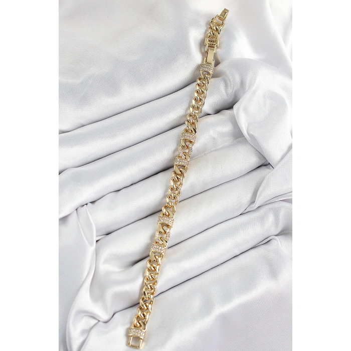 Xuping Pirinç Klasik Zincir Model Gold Renk Kadın Bileklik - Lisinya