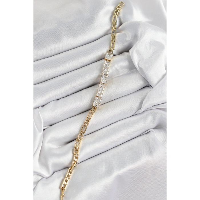 Xuping Pirinç Parçalı Su Yolu Model Gold Renk Kadın Bileklik - Lisinya