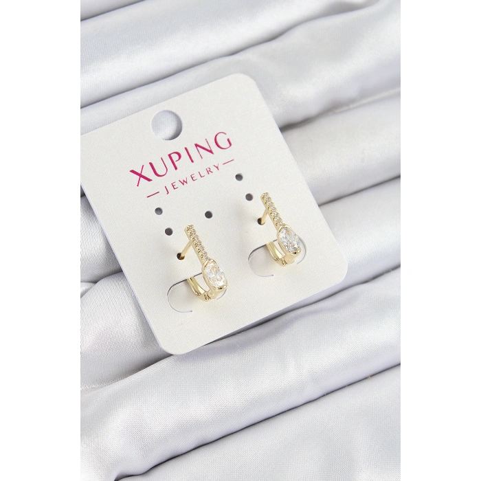 Xuping Zirkon Taşlı I Model Gold Renk Kadın Küpe - Lisinya