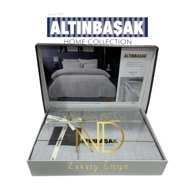 Jakarlı Saten Çift Kişilik Nev Takımı Adelya Puce
