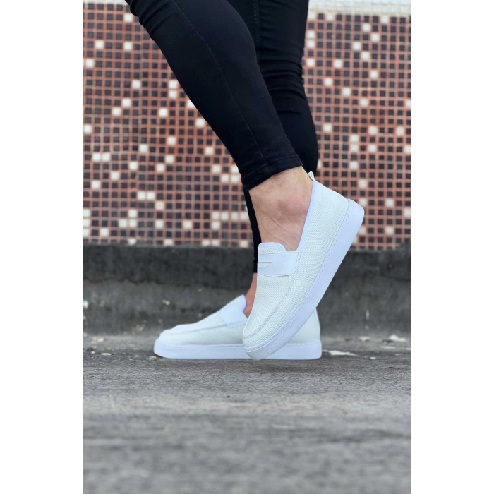 Beyaz Triko Babet Erkek Casual Ayakkabı