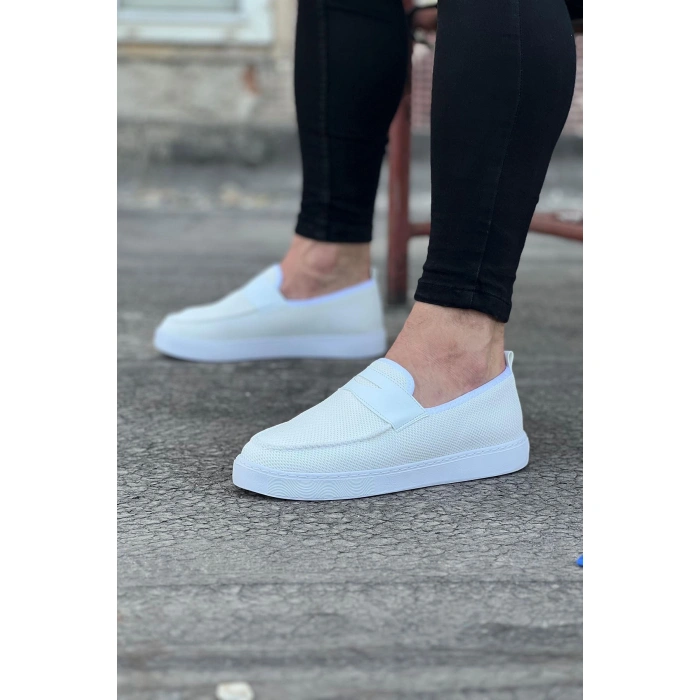 Beyaz Triko Babet Erkek Casual Ayakkabı