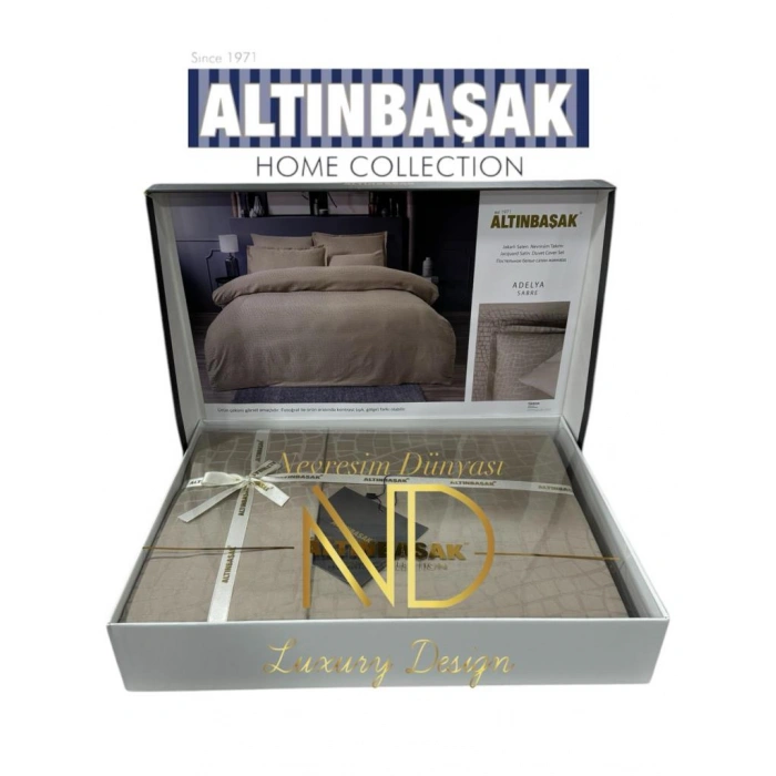 Jakarlı Saten Çift Kişilik Nev Takımı Adelya Sabre