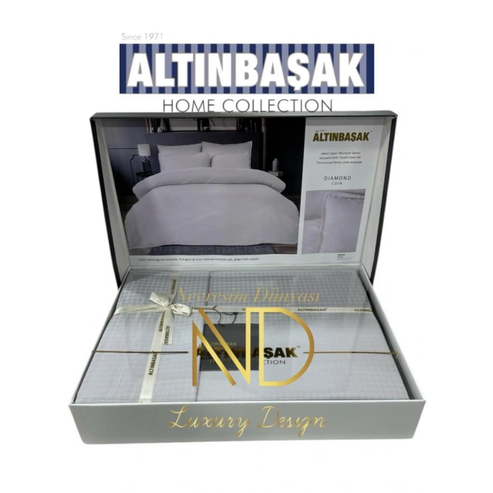 Jakarlı Saten Çift Kişilik Nev Takımı Dıamond Coin