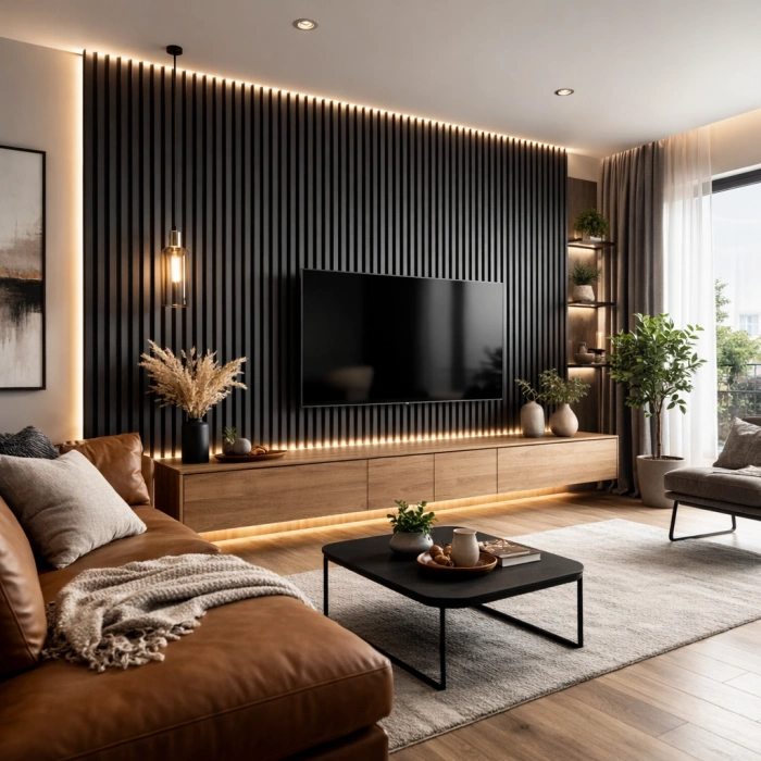 18121 Duvar Paneli Soft Touch Antrasit 18 Mm 12x280 Cm