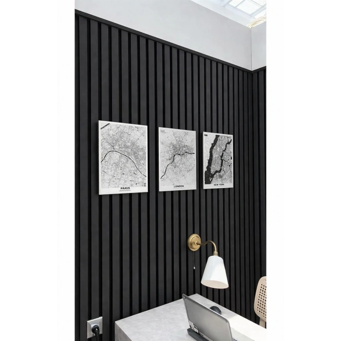 18121 Duvar Paneli Soft Touch Siyah 18 Mm 12x280 Cm