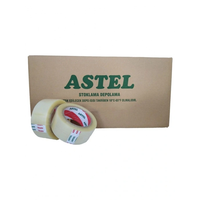 Astel Şeffaf Koli Bandı 45 mm x 100 Metre Toptan Koli Bazlı 60 Adet