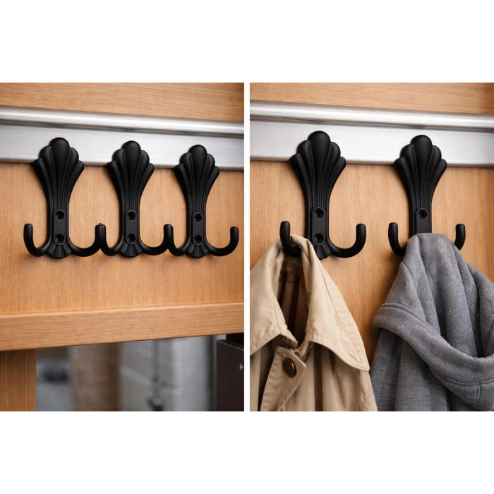 Begonya Portmanto Askı Mat Siyah (Aynı Renk Vidaları İle Gönderilir)