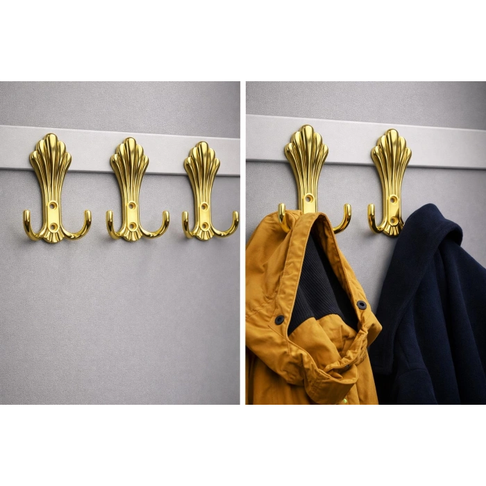 Begonya Portmanto Askı Altın (Aynı Renk Vidaları İle Gönderilir)