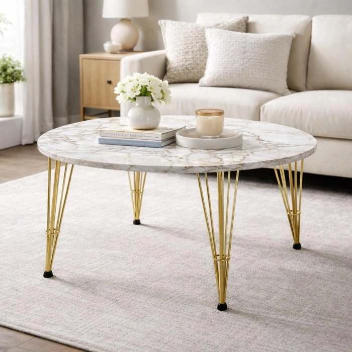 Tel Ayak Dekoratif Masa Sehpa Ayağı 40 Cm Altın 4 Adet Takım