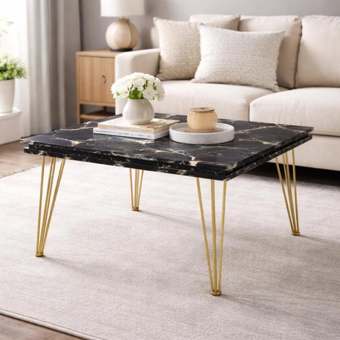 Mil Ayak Dekoratif Masa Sehpa Ayağı 40 Cm Altın 4 Adet Takım