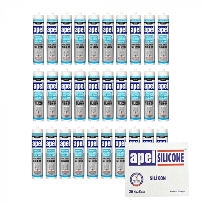 Apel Genel Amaçlı Şeffaf Silikon 280 Gr Koli Bazlı (30 Adet)