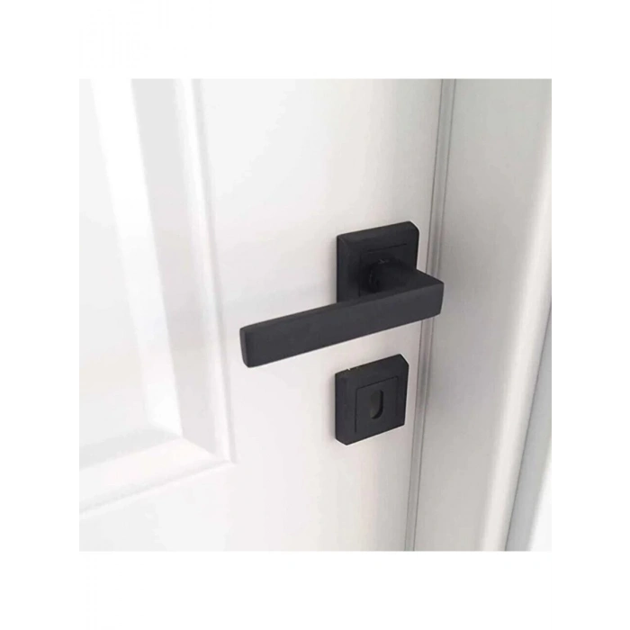 Avanti Kapı Kolu Mat Siyah Kare Rozetli Oda