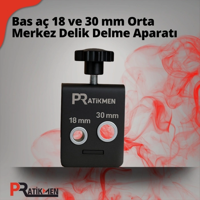 Bas Aç 18 ve 30 Mm Orta Merkez Delik Delme Aparatı