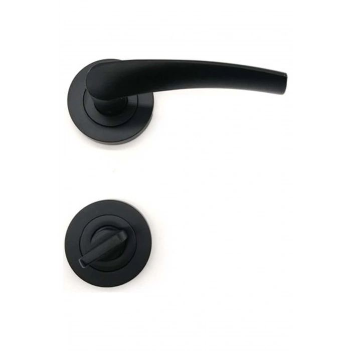 Bravo Kapı Kolu Mat Siyah Rozetli Wc