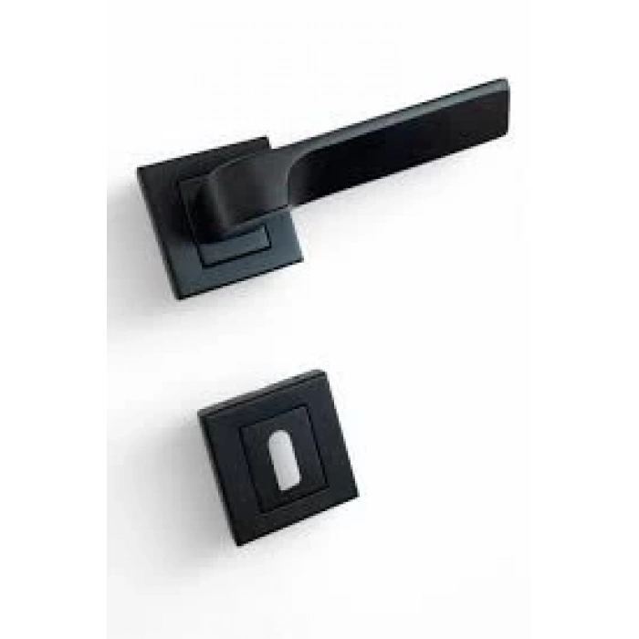 Dikmen Kapı Kolu Mat Siyah Kare Rozetli Oda