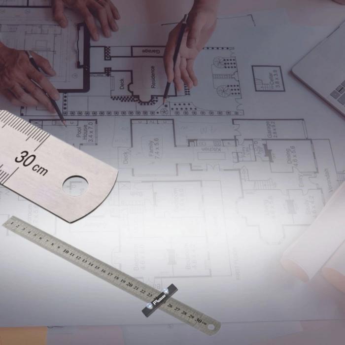 Profesyonel Hassas Ayarlanabilir Çizme, İşaretleme ve Sabitleme Cetveli (30 cm)