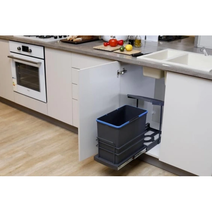 Pyramith Antrasit 24 Litre Teleskopik Raylı Çöp Kovası (P-9157)