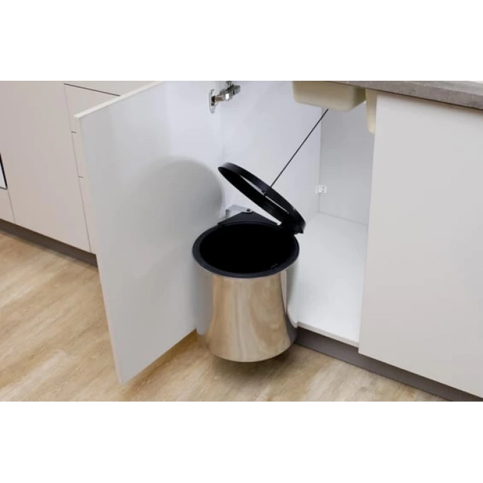 Pyramith Siyah 11 Litre Kapağa Monte Paslanmaz Çöp Kovası (P-9151-S)