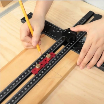 60 Cm T Cetveli Gönye Açılı Kulp ve Delik Delme Şablonu