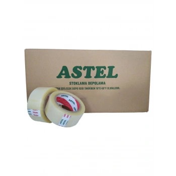 Astel Şeffaf Koli Bandı 45 mm x 100 Metre Toptan Koli Bazlı 60 Adet