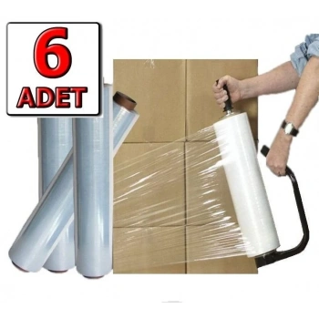 Palet Streç Film 17 Micron 250 Metre 2 Kg Toptan Koli Bazlı (6 Adet)