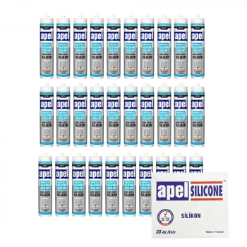 Apel Genel Amaçlı Beyaz Silikon 280 Gr Koli Bazlı (30 Adet)