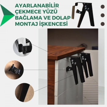 Ayarlanabilir Çekmece Yüzü ve Dolap Montaj İşkencesi (İkili)