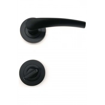 Bravo Kapı Kolu Mat Siyah Rozetli Wc