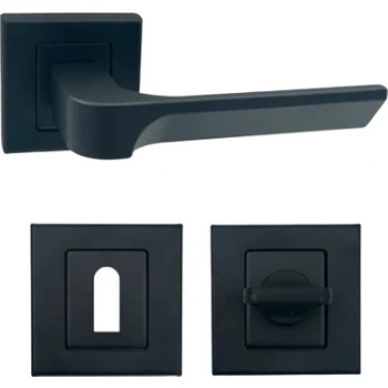 Dikmen Kapı Kolu Mat Siyah Kare Rozetli Wc