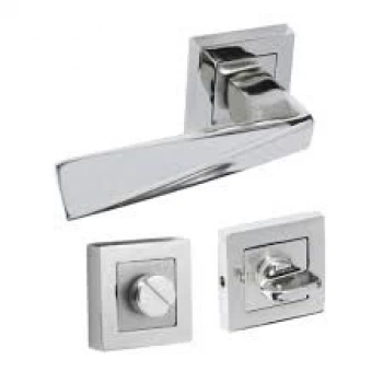 Prizma Kapı Kolu Nikel Saten Kare Rozetli Wc